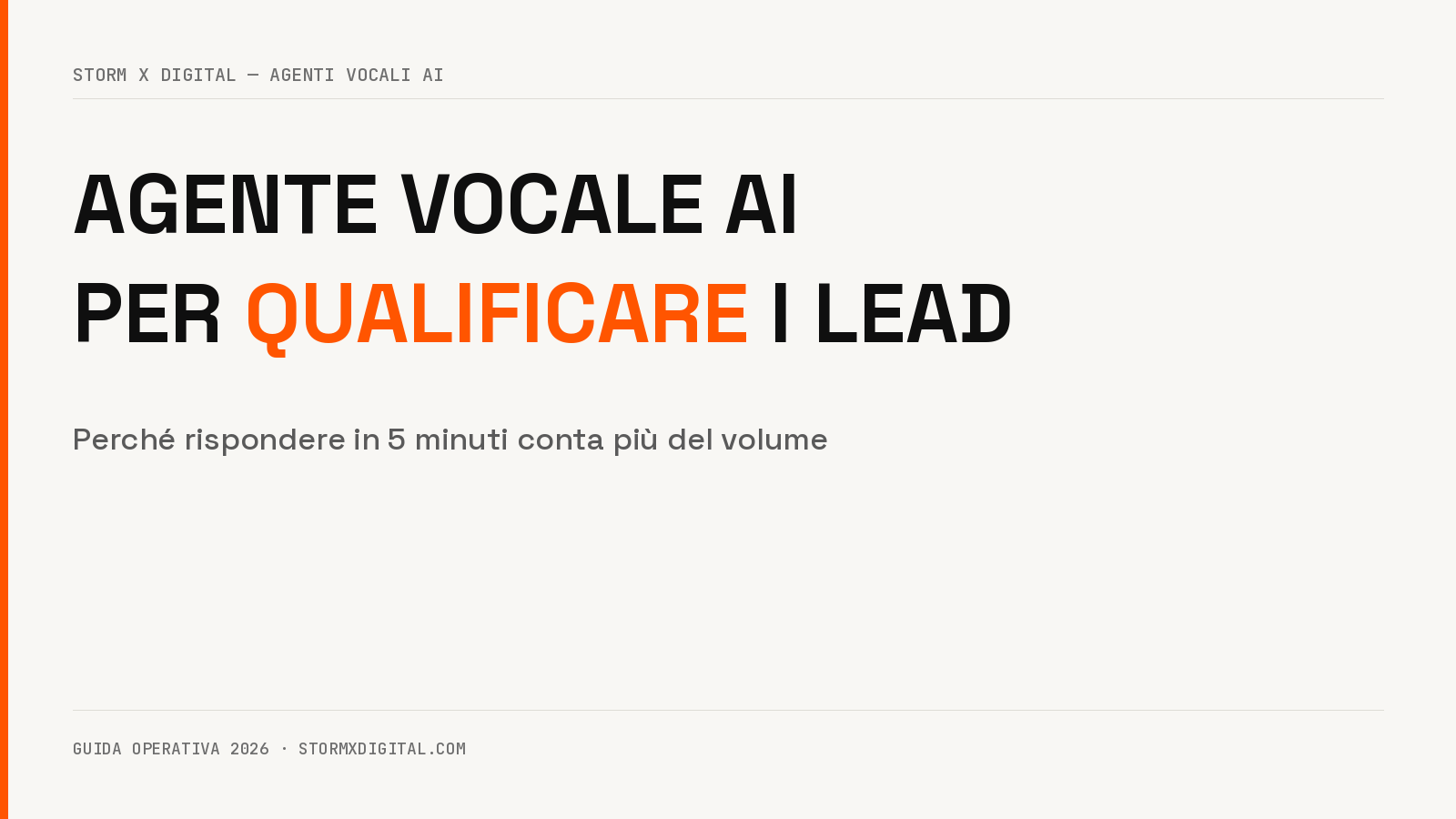 AGENTE VOCALE AI PER QUALIFICARE I LEAD — GUIDA OPERATIVA