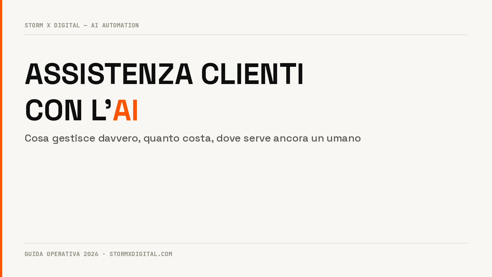 AUTOMATIZZARE L'ASSISTENZA CLIENTI CON L'AI