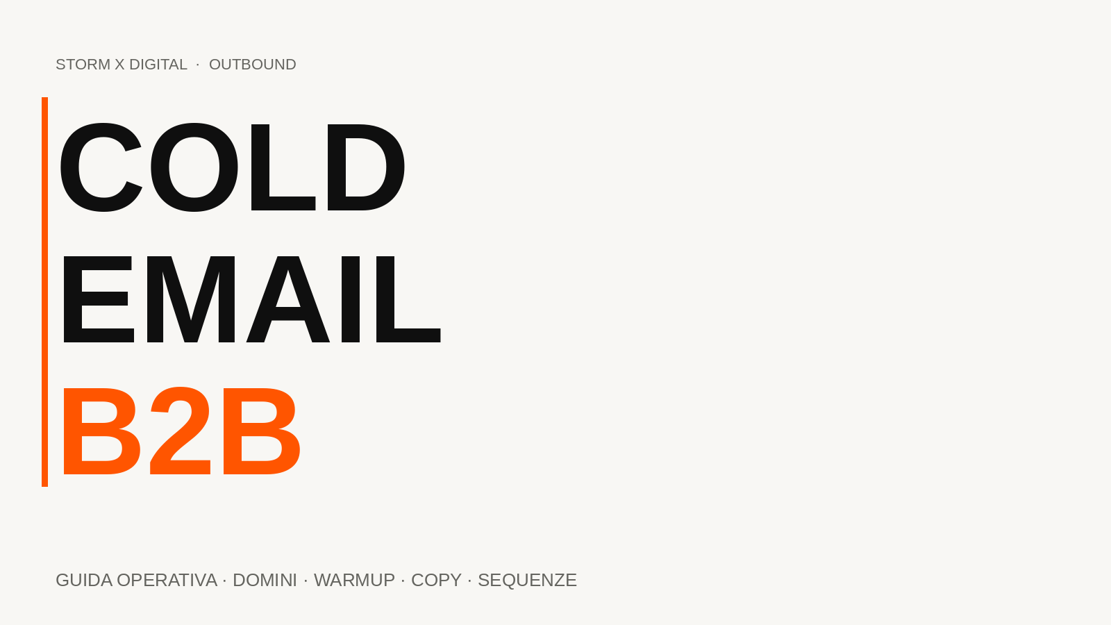 COLD EMAIL B2B — GUIDA OPERATIVA
