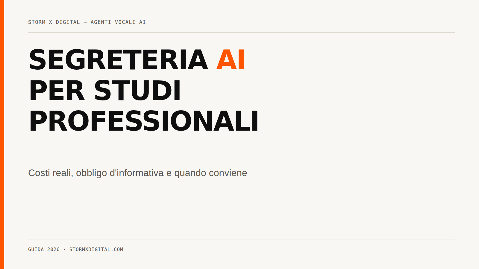 SEGRETERIA TELEFONICA AI PER STUDI PROFESSIONALI — COSTI E OBBLIGO INFORMATIVA