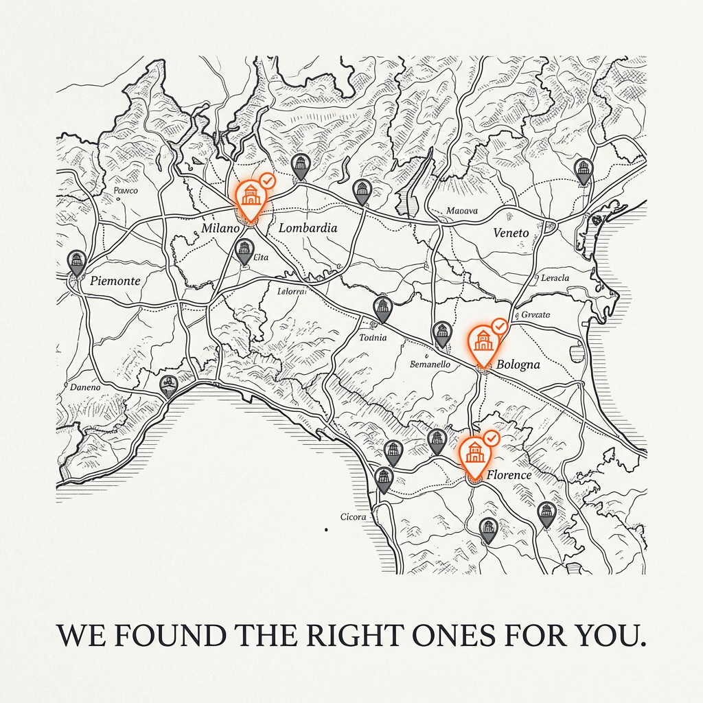 Schema lead generation: mappa Italia con clienti qualificati